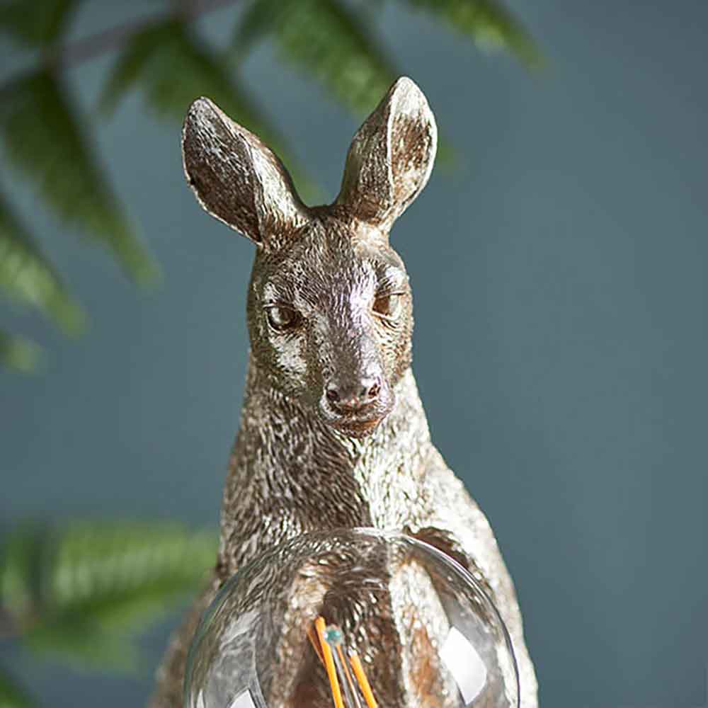 Cesme Kangaroo Shape Table Lamp In Vintage Silver