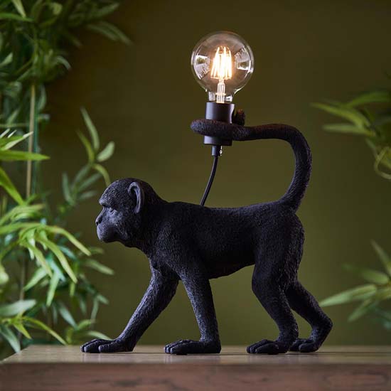 Cesme Monkey Table Lamp In Matt Black