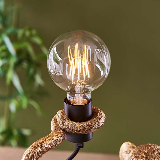 Cesme Monkey Table Lamp In Vintage Gold