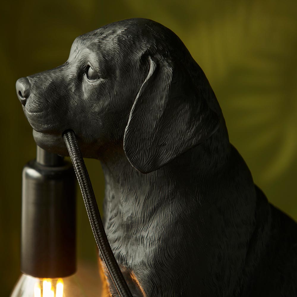 Cesme Puppy Shape Table Lamp In Matt Black