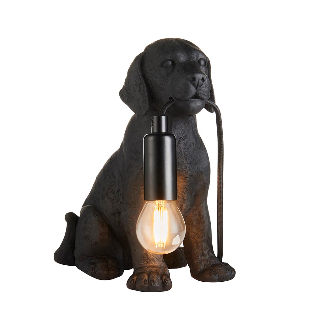Cesme Puppy Shape Table Lamp In Matt Black