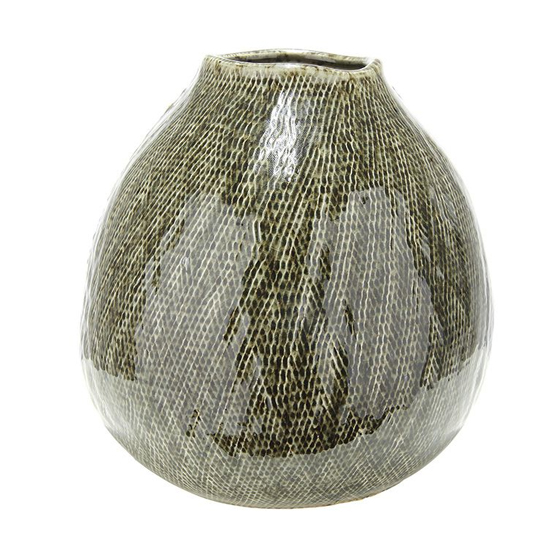 Read more about Cestino ceramic large decorative vase in antique green