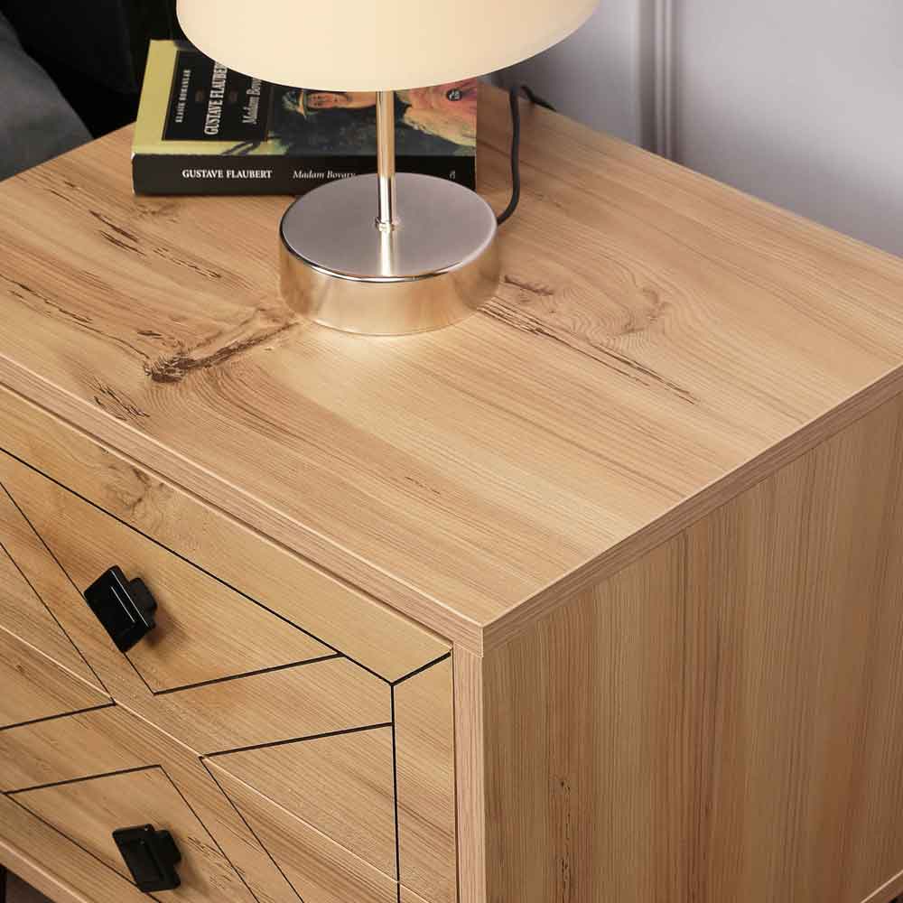 Cevano Wooden Side Table with Metal Legs in Pine