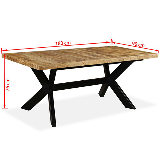 Cevis Extra Large Rough Mango Wood Dining Table In Natural