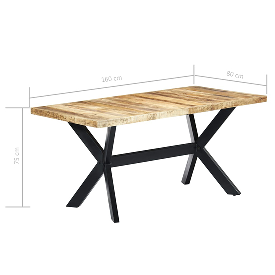 Cevis Large Rough Mango Wood Dining Table In Natural