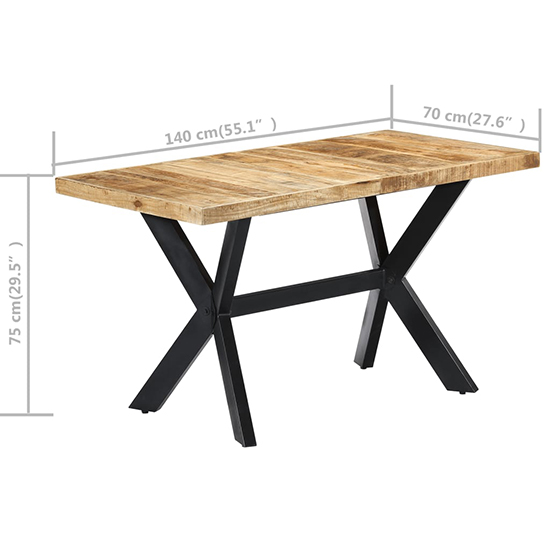 Cevis Medium Rough Mango Wood Dining Table In Natural
