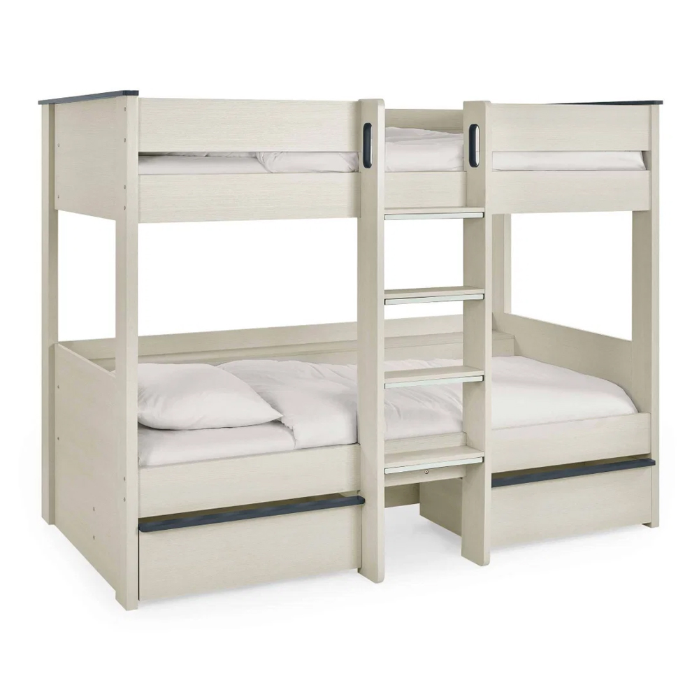 Cevlune Wooden Bunk Bed with Drawers in White