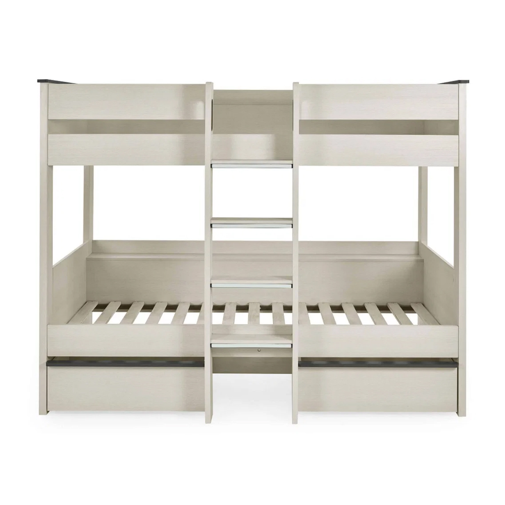Cevlune Wooden Bunk Bed with Drawers in White