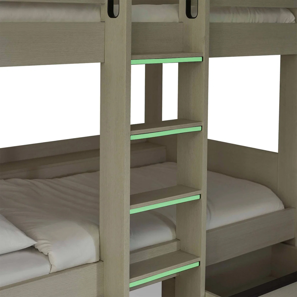 Cevlune Wooden Bunk Bed with Drawers in White