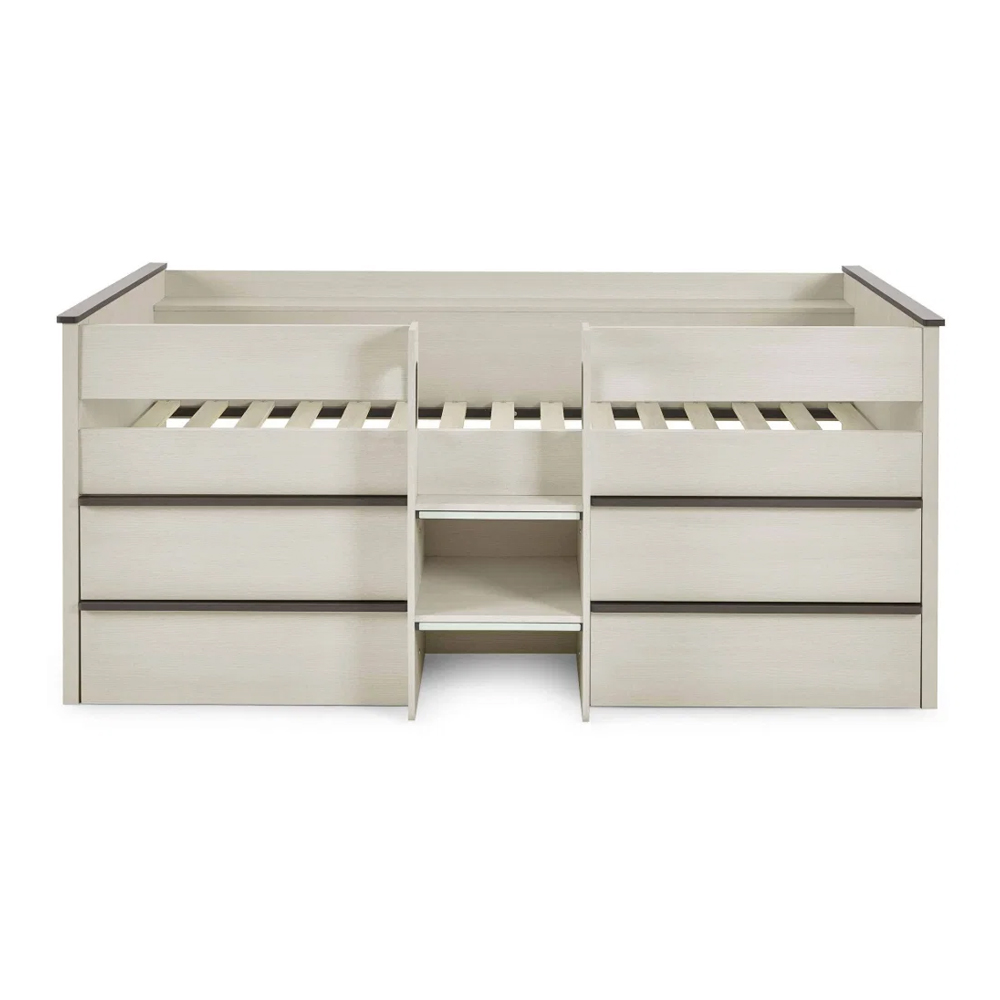 Cevlune Wooden Midsleeper Bunk Bed with Drawers in White