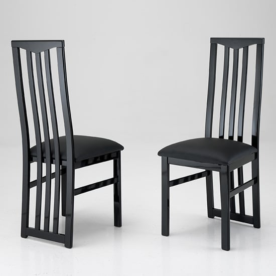 Read more about Cexa black wooden dining chairs in pair