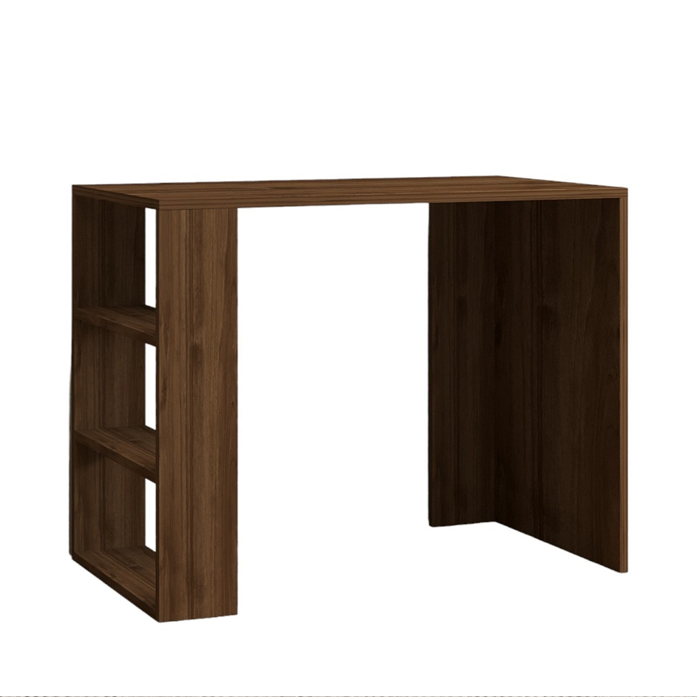 Ceyvani Wooden Laptop Desk With 3 Shelves In Walnut