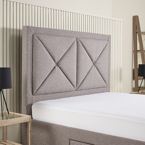 Cezanne Fabric King Size Bed With Drawers In Grey Marl