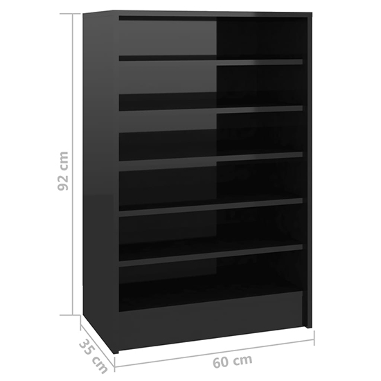 Cezary High Gloss Shoe Storage Rack With 7 Shelves In Black_4