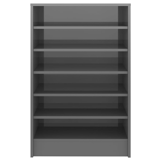 Cezary High Gloss Shoe Storage Rack With 7 Shelves In Grey_3