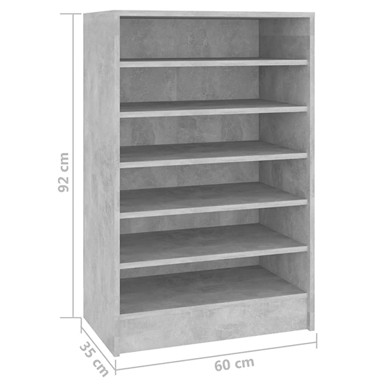 Cezary Shoe Storage Rack With 7 Shelves In Concrete Effect
