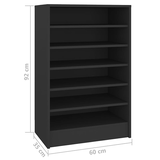 Cezary Wooden Shoe Storage Rack With 7 Shelves In Black_4