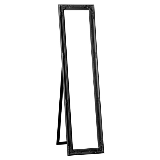 Product photograph of Chacota Floor Standing Cheval Mirror In Vintage Black Frame from Furniture in Fashion