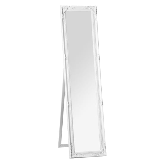 Product photograph of Chacota Floor Standing Cheval Mirror In Vintage White Frame from Furniture in Fashion
