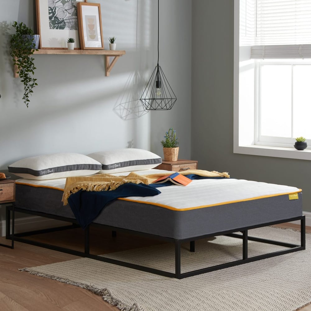 Chadron Fabric King Size Mattress In White Blue