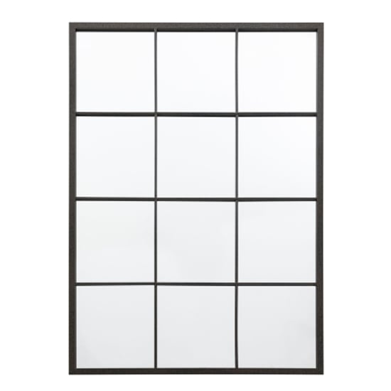 Product photograph of Chafers Large Window Pane Style Wall Mirror In Black Frame from Furniture in Fashion