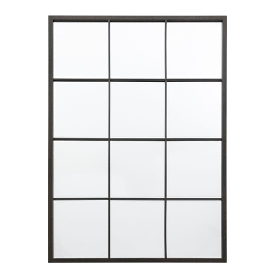 Chafers Large Window Pane Style Wall Mirror In Black Frame