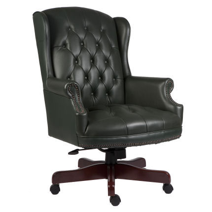 Product photograph of Chairman Green Traditional Leather Executive Chair from Furniture in Fashion