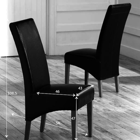 Chak Black Bonded Leather Dining Chairs In A Pair Furniture in Fashion