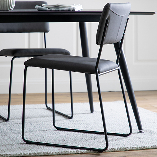 Chalk Charcoal Fabric Dining Chairs In A Pair_2