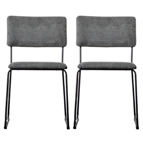 Chalk Charcoal Fabric Dining Chairs In A Pair