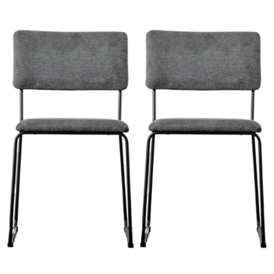 Photo of Chalk charcoal fabric dining chairs in a pair