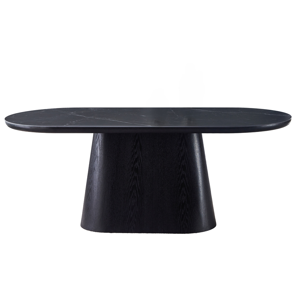 Chambly Rectangular Sintered Stone Top Dining Table in Black