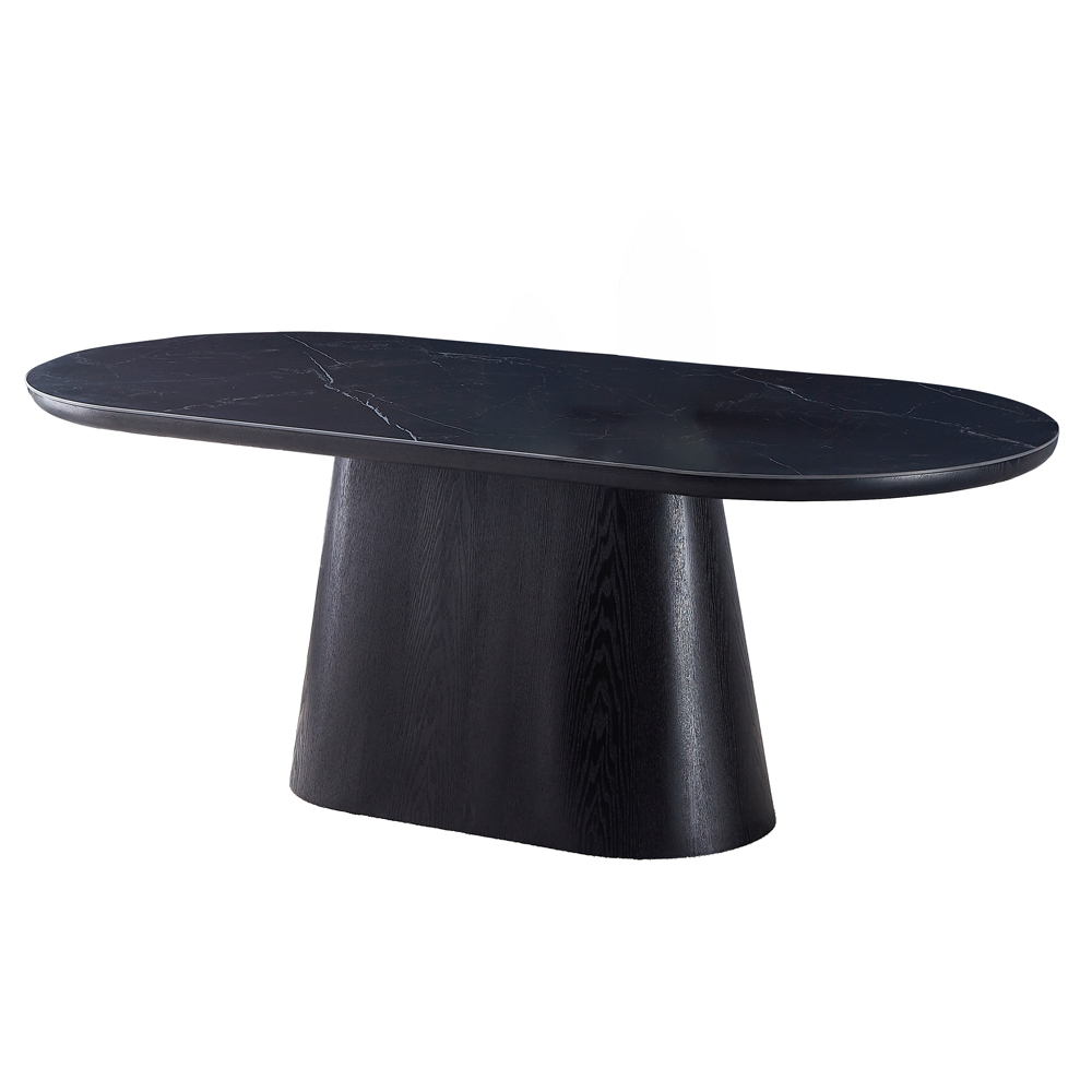Chambly Rectangular Sintered Stone Top Dining Table in Black