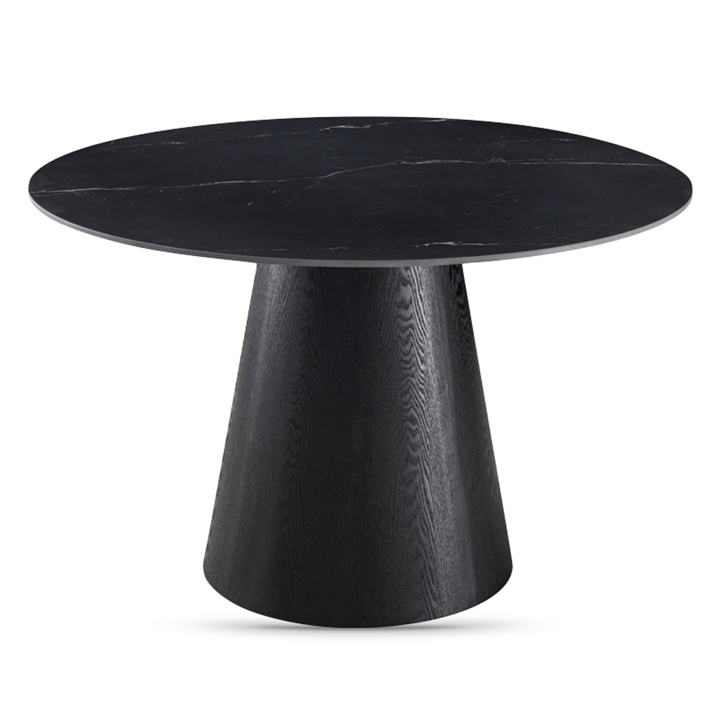 Chambly Round Sintered Stone Dining Table in Black