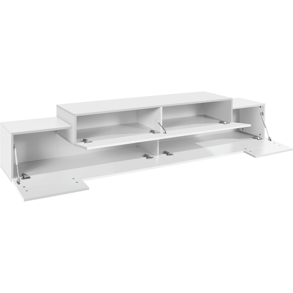 Chandler Large High Gloss TV Stand With 3 Flap Doors In White