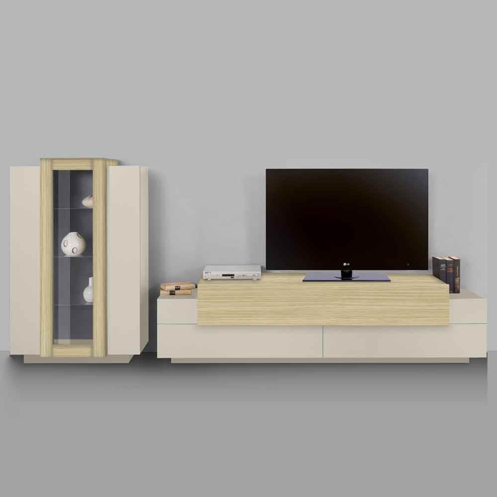 Chandler Wooden Entertainment Unit In Cashmere And Chopin Oak