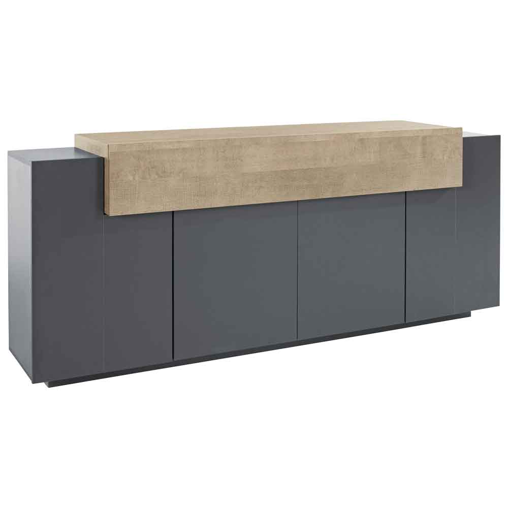 Chandler Wooden Storage Unit With 2 Doors 1 Flap In Anthracite And Oak