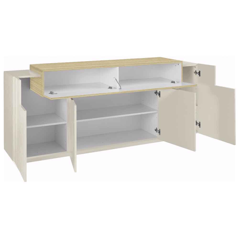 Chandler Wooden Storage Unit With 2 Doors 1 Flap In Cashmere And Chopin Oak