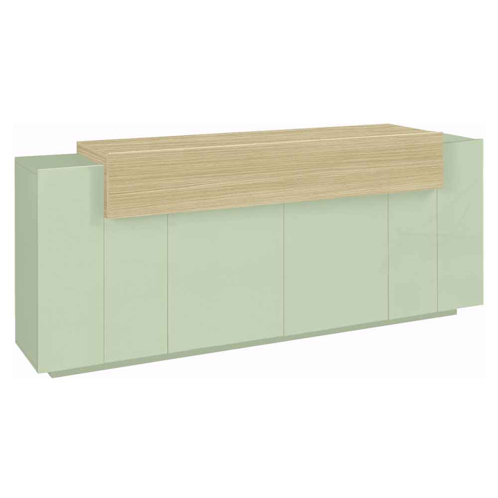 Chandler Wooden Storage Unit With 2 Doors 1 Flap In Sage Green And Chopin Oak