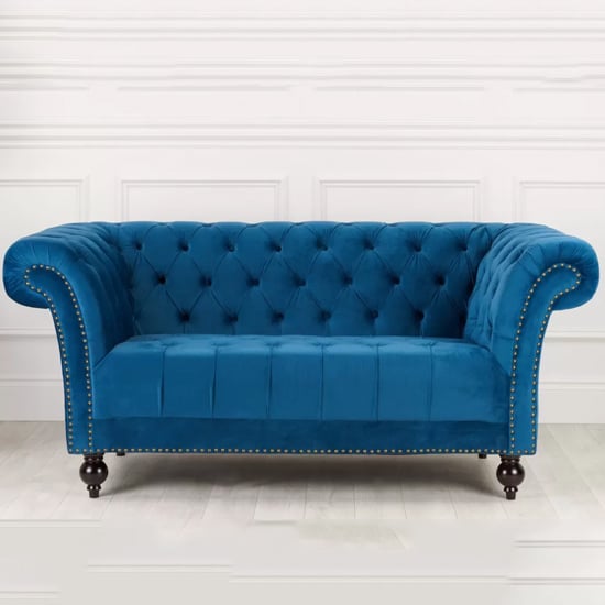 Product photograph of Chanter Fabric 2 Seater Sofa In Midnight Blue from Furniture in Fashion