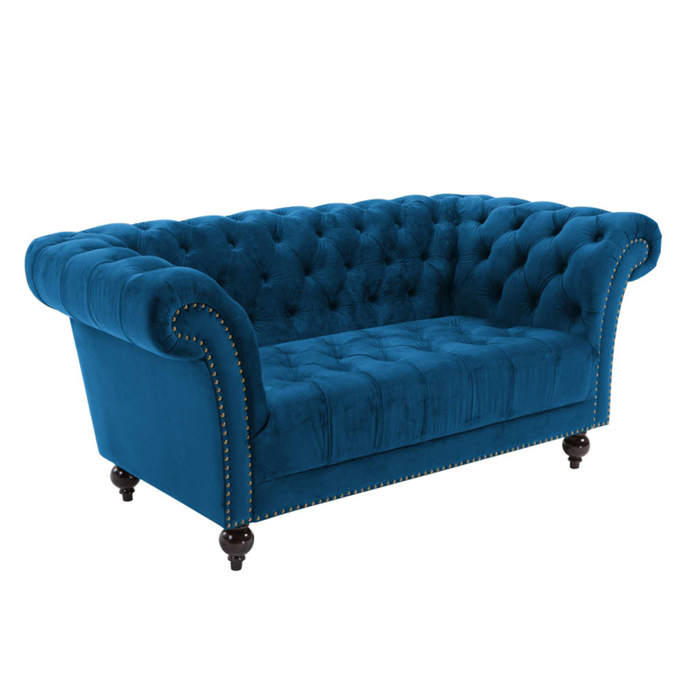 Chanter Fabric 2 Seater Sofa In Midnight Blue
