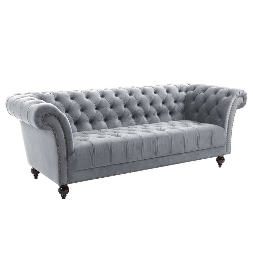 Chanter Fabric 3 Seater Sofa In Grey