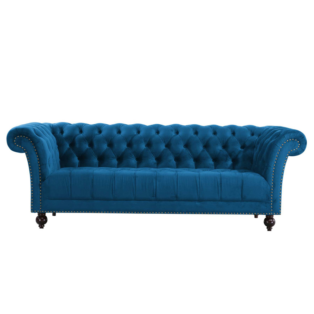 Chanter Fabric 3 Seater Sofa In Midnight Blue