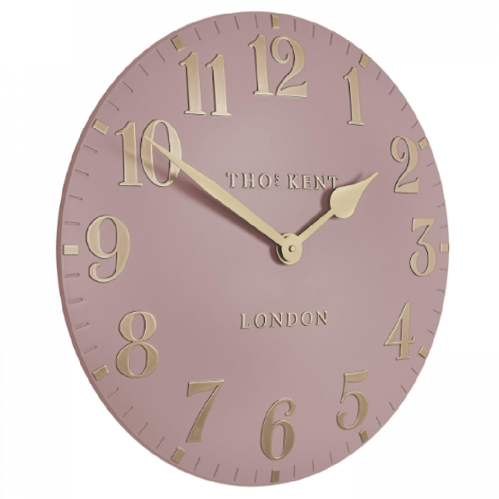 Chantilly Large Metal Mantel Clock In Blush Pink