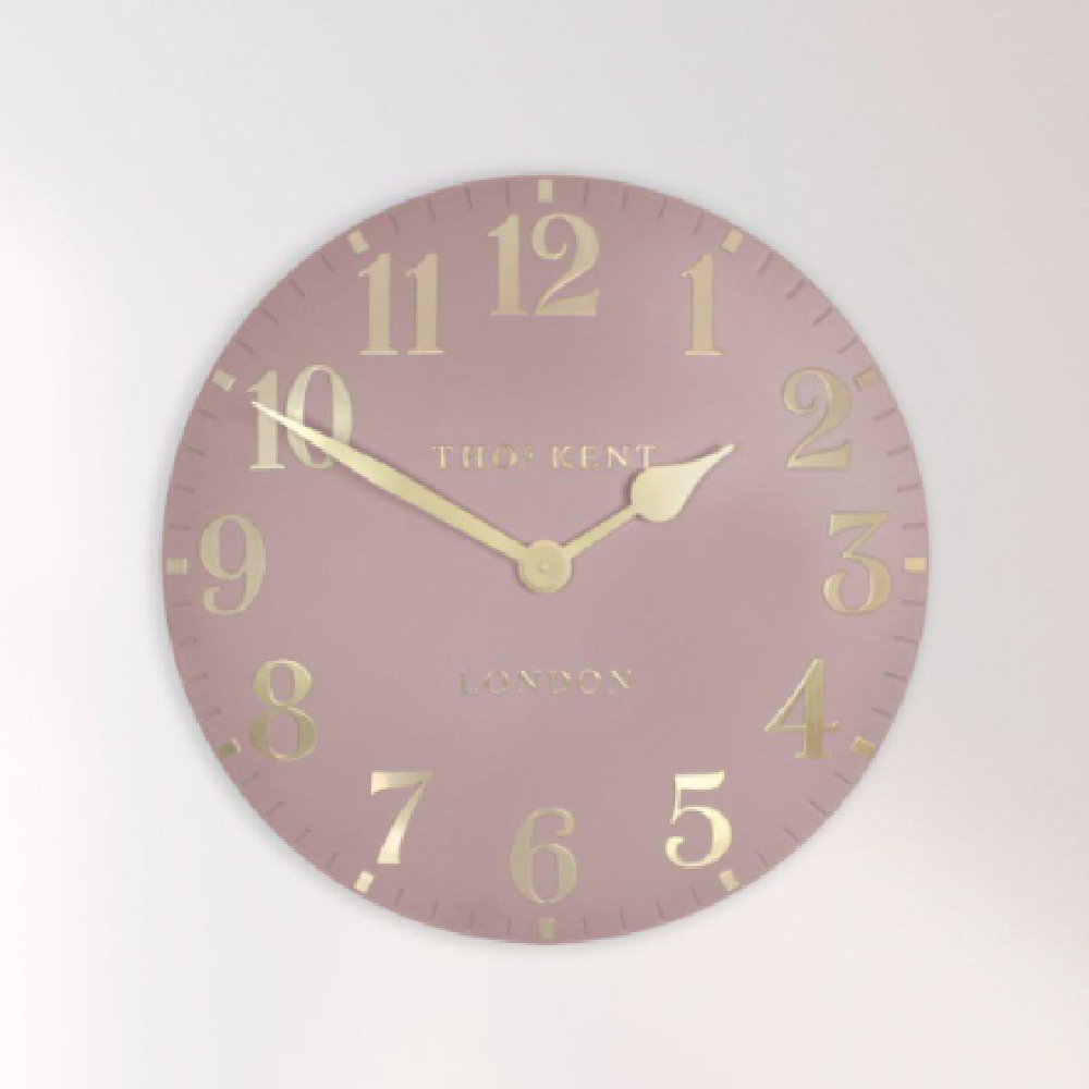 Chantilly Large Metal Mantel Clock In Blush Pink