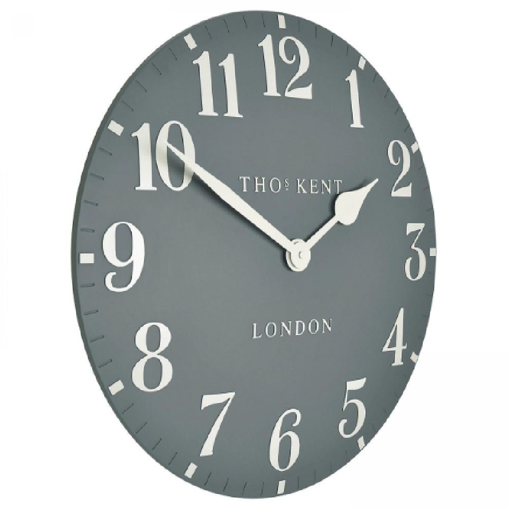 Chantilly Large Metal Mantel Clock In Flax Blue
