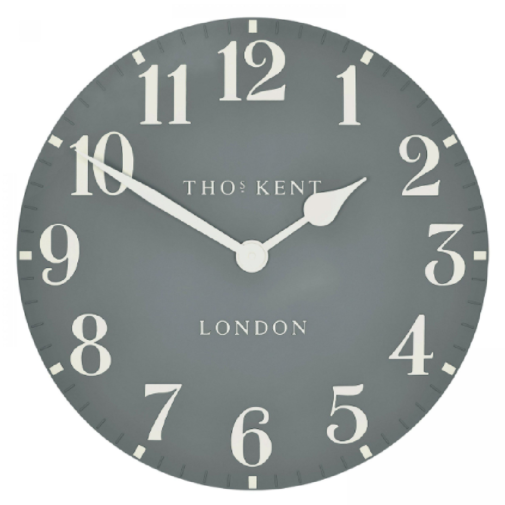 Chantilly Large Metal Mantel Clock In Flax Blue