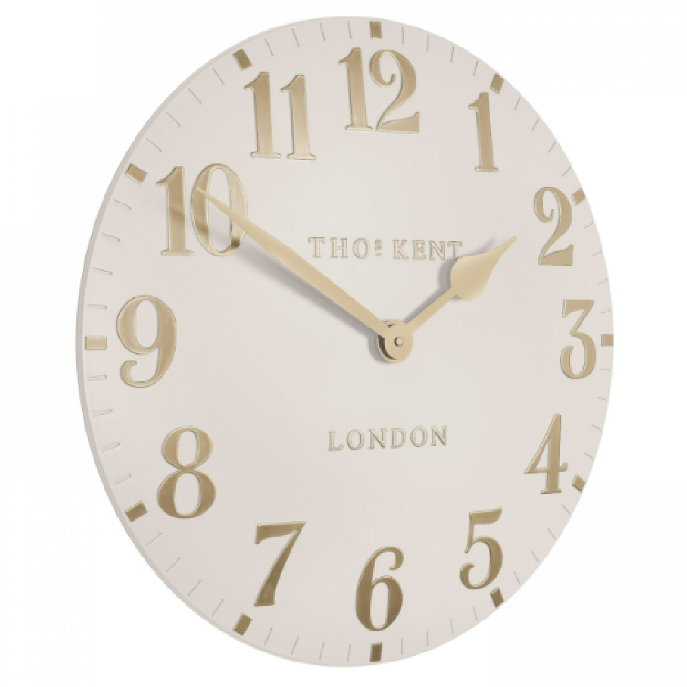 Chantilly Large Metal Mantel Clock In Oatmeal