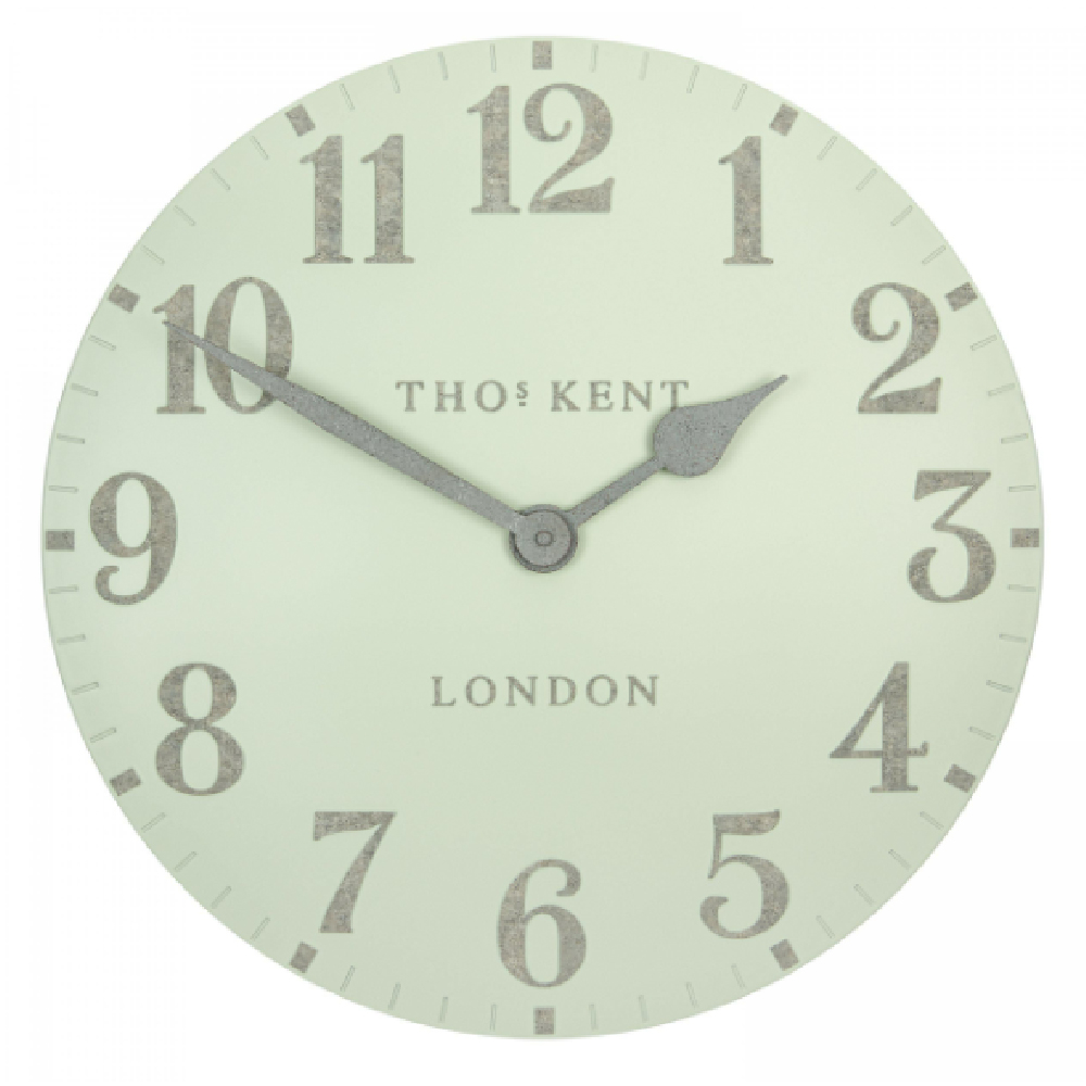 Chantilly Large Metal Mantel Clock In Pearl Green