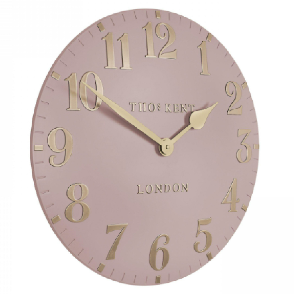 Chantilly Medium Metal Mantel Clock In Blush Pink